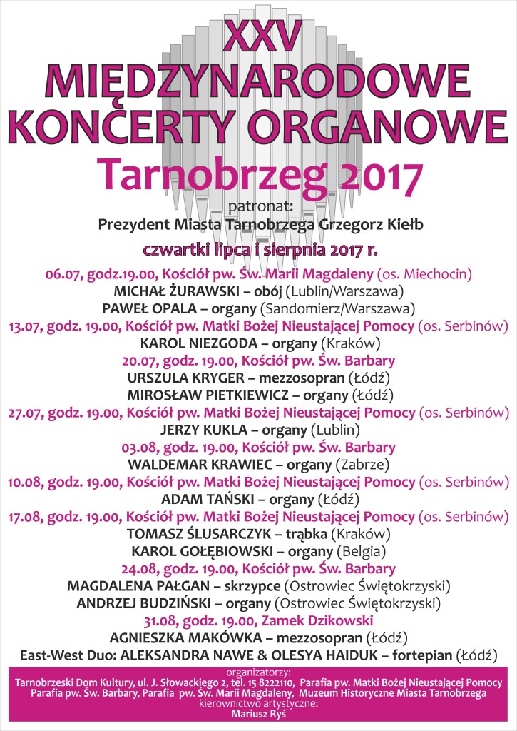 XXV Międzynarodowe Koncerty Organowe - program